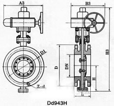D43H三偏心硬密封蝶閥|D343H三偏心金屬硬密封蝶閥結(jié)構圖片